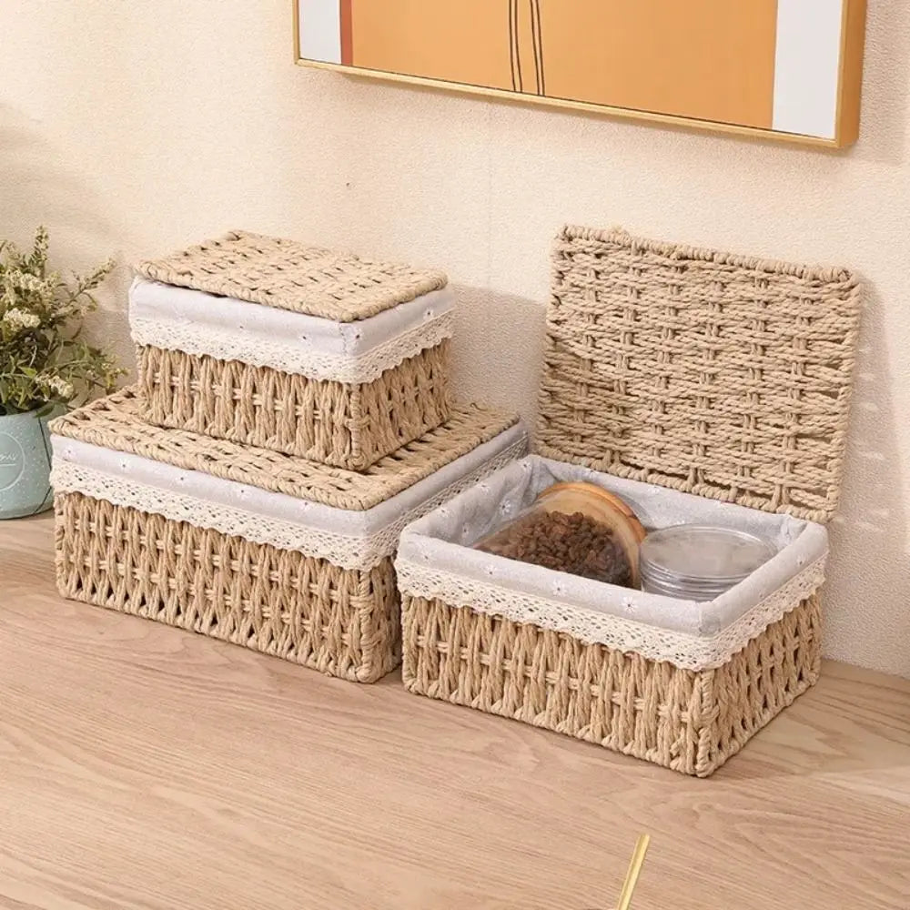 Rustic Hand-Woven Wicker Storage Basket | Bohemian Hamper S/M/L