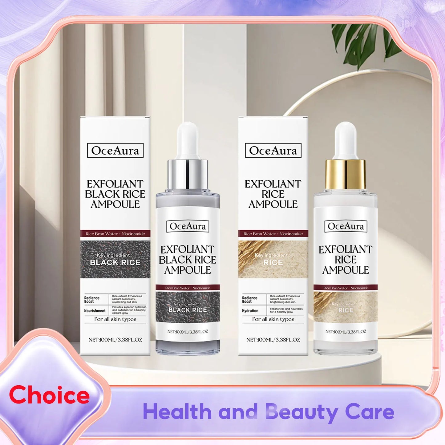 OceAura Rice Extract Exfoliating Serum – Hyaluronic Acid 100ml