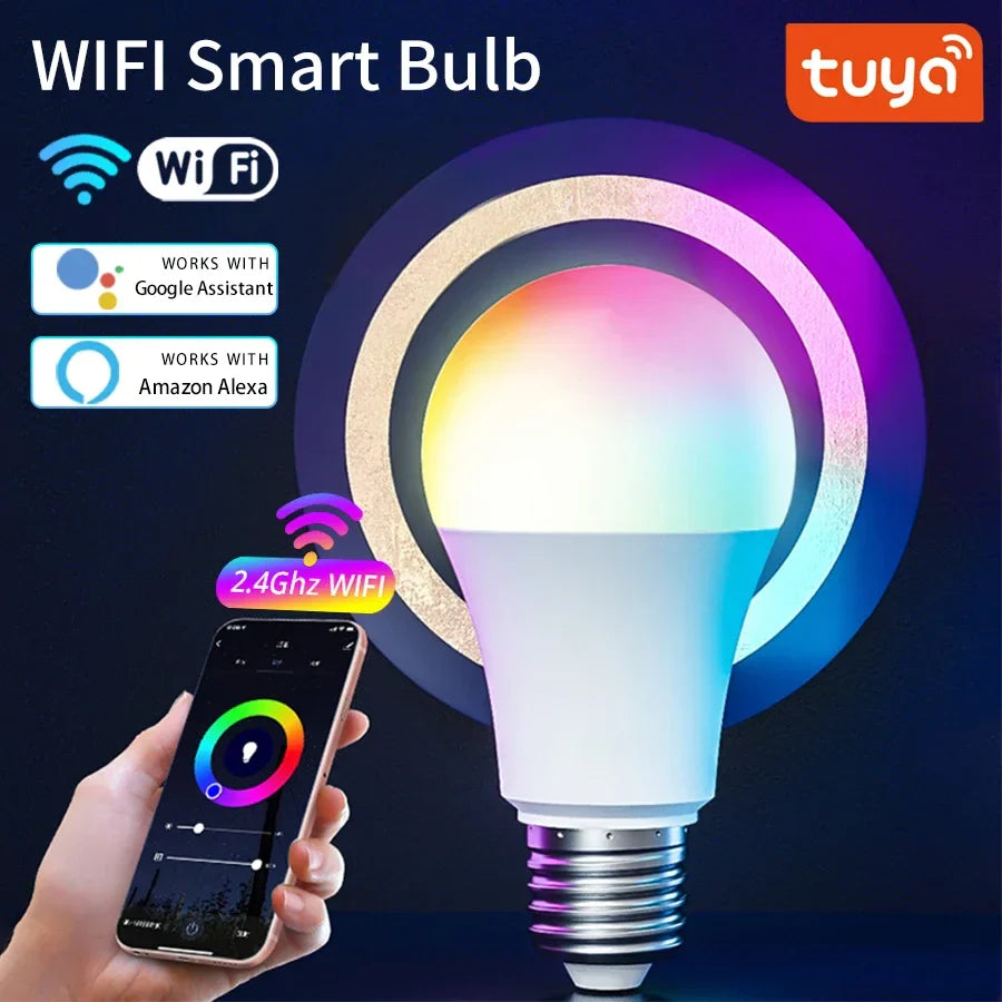 Tuya WiFi Smart LED Bulb E27 RGB 12W/15W/18W – Alexa & Google