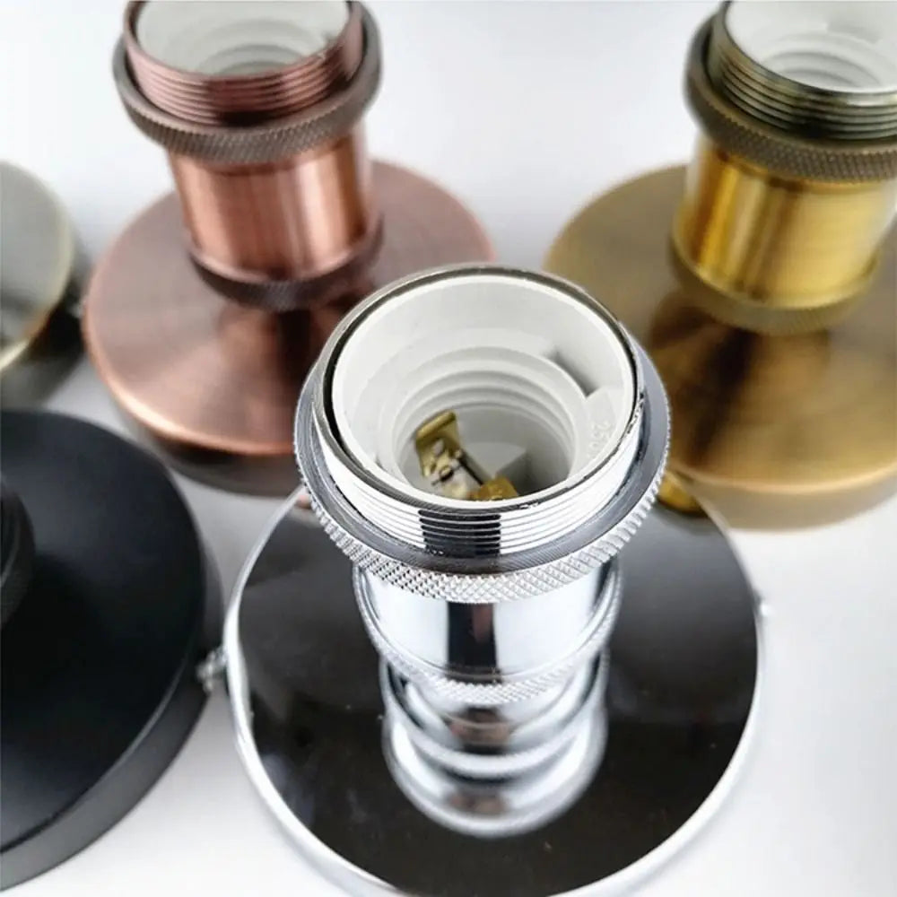 New Polished Metal Lamp Bases Vintage Retro E27 Lamp Holder Light Socket Lamp Holder Lamp Bulb Socket Peaceful Pleasures Health and Wellness