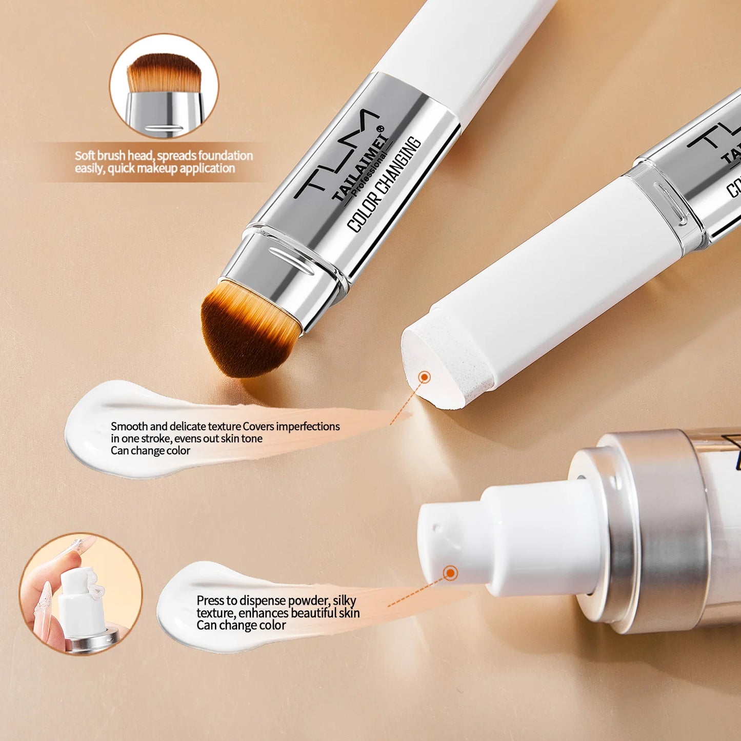 Color Changing Foundation Stick SPF 15 for Flawless Skin