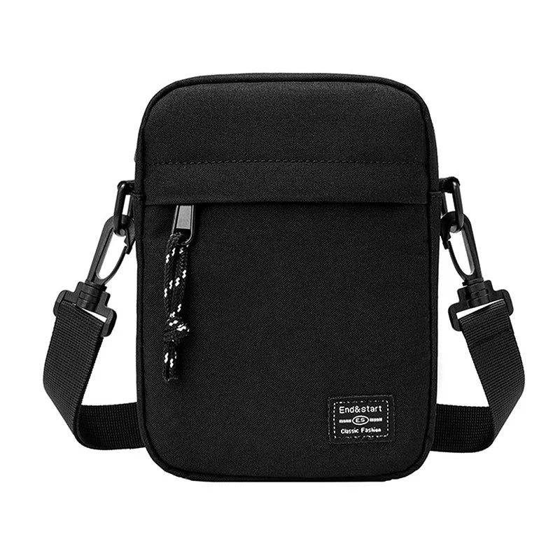 Casual Bag Diagonal Crossover Hand Machine Small Square Bag Men's Satchel Oxford Cloth Fashion Women's Handbags Luggage Bags Peaceful Pleasures Health and Wellness Black 13.5x18.9cm