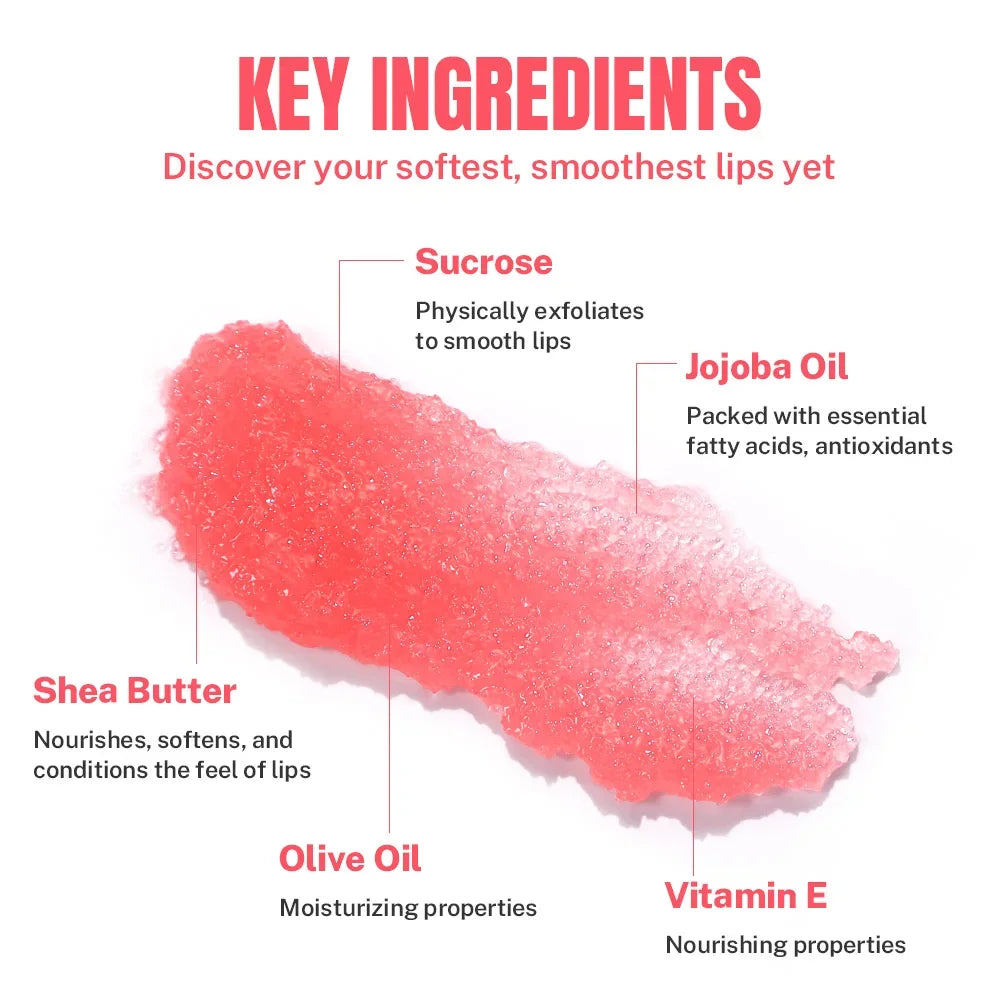 LIYALAN Fruit Sugar Lip Scrub – 12-Pack Assorted Flavors Peaceful Pleasures Health and Wellness