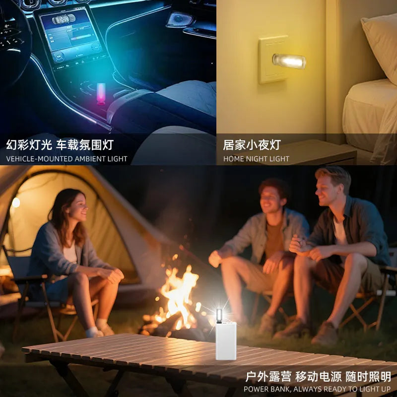 USB LED Filament Atmosphere Night Light | Touch Control Glass Lamp
