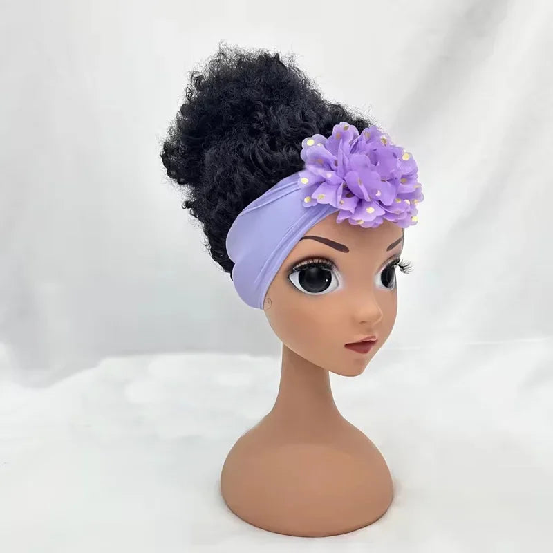 New Arrival Cute Kids Headband Wig Decoration for Girl Fashion Girl Wigs Without Lace Front Afro Baby Girl Wigs with Band Peaceful Pleasures Health and Wellness lavender China Mainland