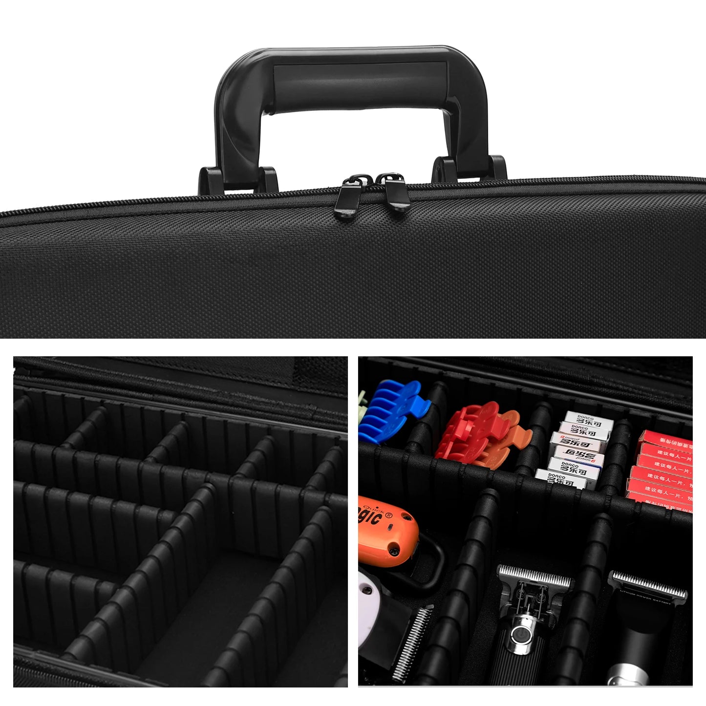 High-Capacity Barber Storage Bag Durable Salon Scissors Shavers Travel Display Case Portable Barbershop Organizer Peaceful Pleasures Health and Wellness