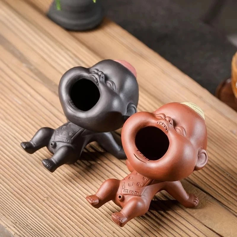 Creative Purple Clay Urine Children's Tea Pet Home Care Tea Stand Decoration Fun Urine Doll Tea Play Kung Fu Tea Set Accessories Peaceful Pleasures Health and Wellness