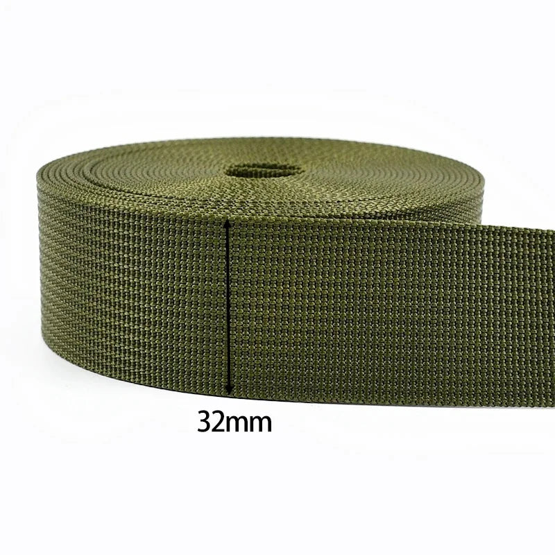 20/25/32/38/50mm ArmyGreen Nylon Webbing for Bag Strap 5Meters Dog Collar Ribbon Tapes Luggage Belt Bias Binding Sewing Trims Peaceful Pleasures Health and Wellness RD109-ArmyGreen-32mm