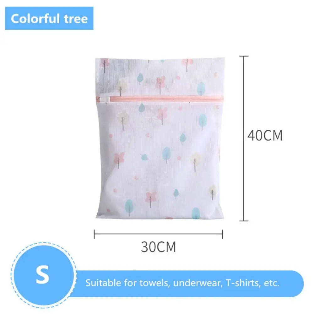 New Colorful Small Tree Laundry Bag Sock Zippered Bra Storage Bags Mesh Polyester Underwear Care Bra Peaceful Pleasures Health and Wellness 40x30cm