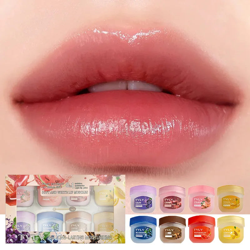 8-Piece Fruit Lip Balm Set | Moisturizing Anti-Cracking Lip Care