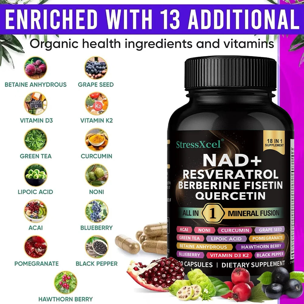 NAD+ Resveratrol Supplement – Energy, Anti-Aging & Cell Health