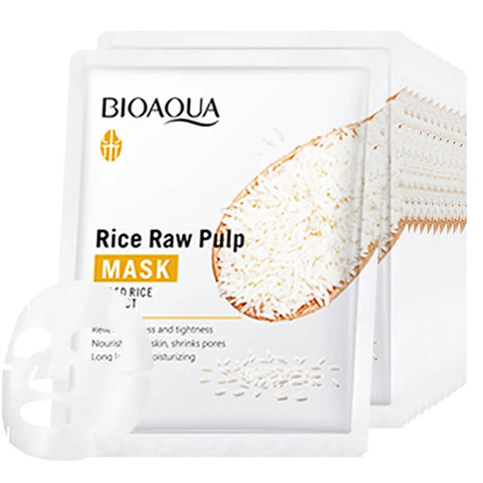 BIOAQUA Rice Raw Pulp Face Masks 10pcs – Hydrating Korean Skincare Sheet Face Mask Peaceful Pleasures Health and Wellness Default Title