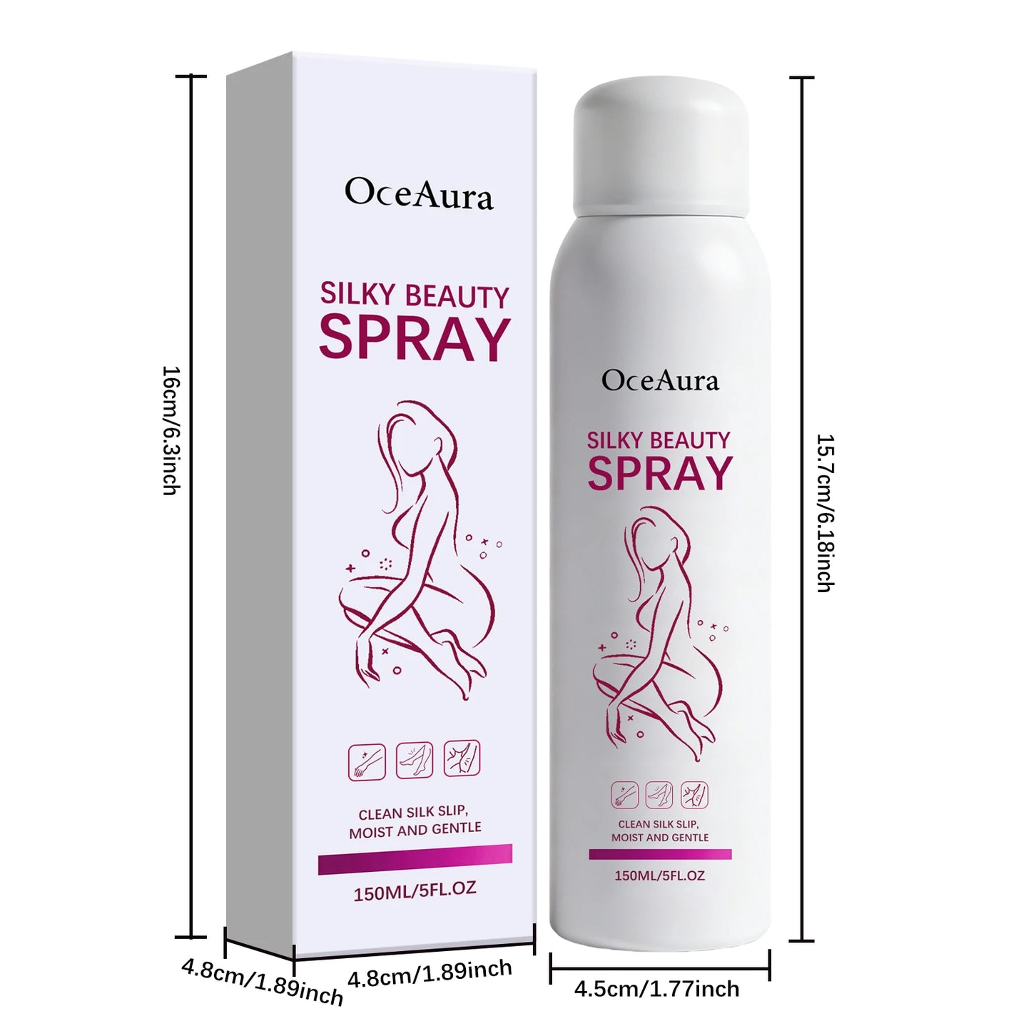 150ml Gentle Hair Removal Spray | Aloe, Glycerin & Pore Care