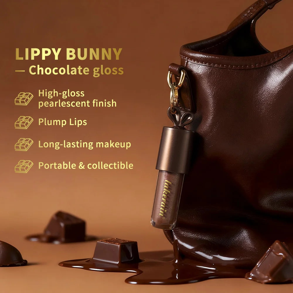 Chocolate Rabbit Moisturizing Lip Gloss Honey Essence Mirror Water Light Lip Tint Long Lasting Pearlescent Fine Glitter Plumping Peaceful Pleasures Health and Wellness
