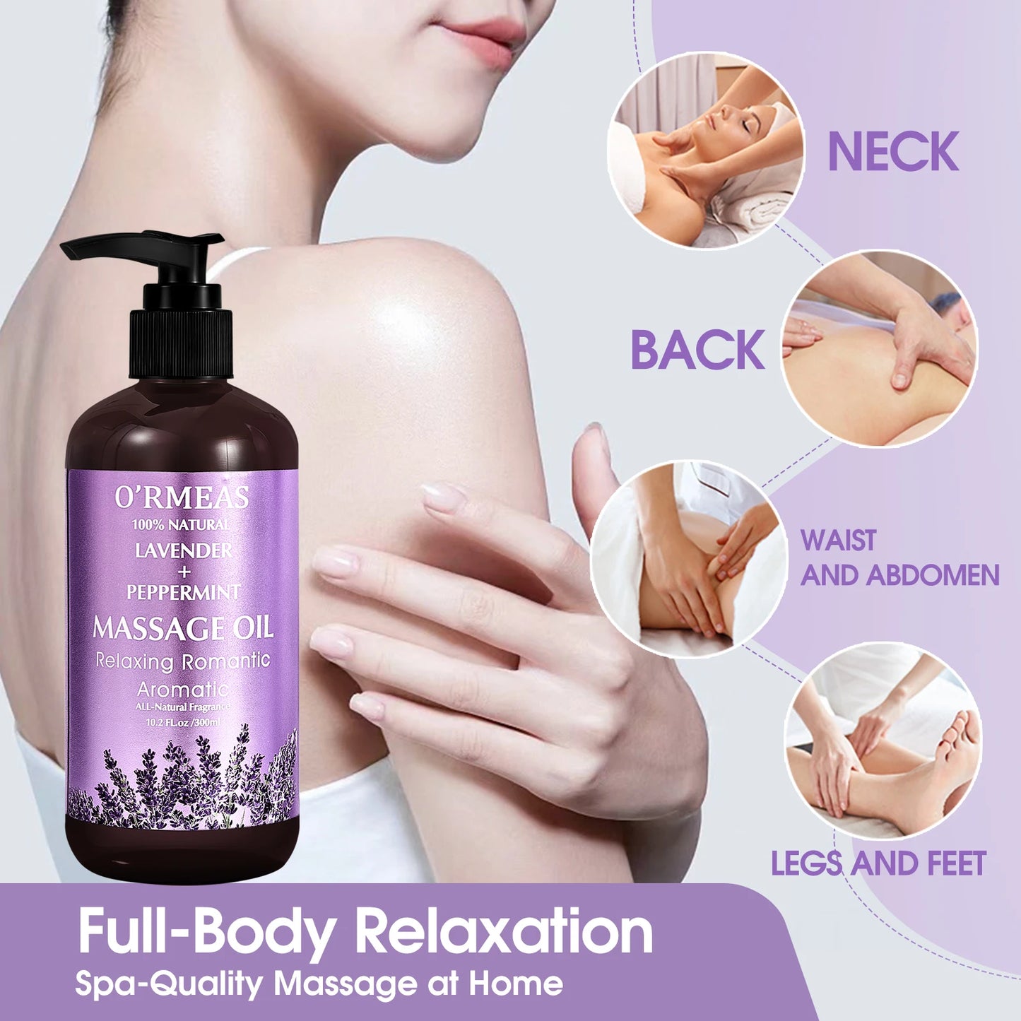 Lavender Peppermint Massage Body Oil for All Peaceful Pleasures Health and Wellness