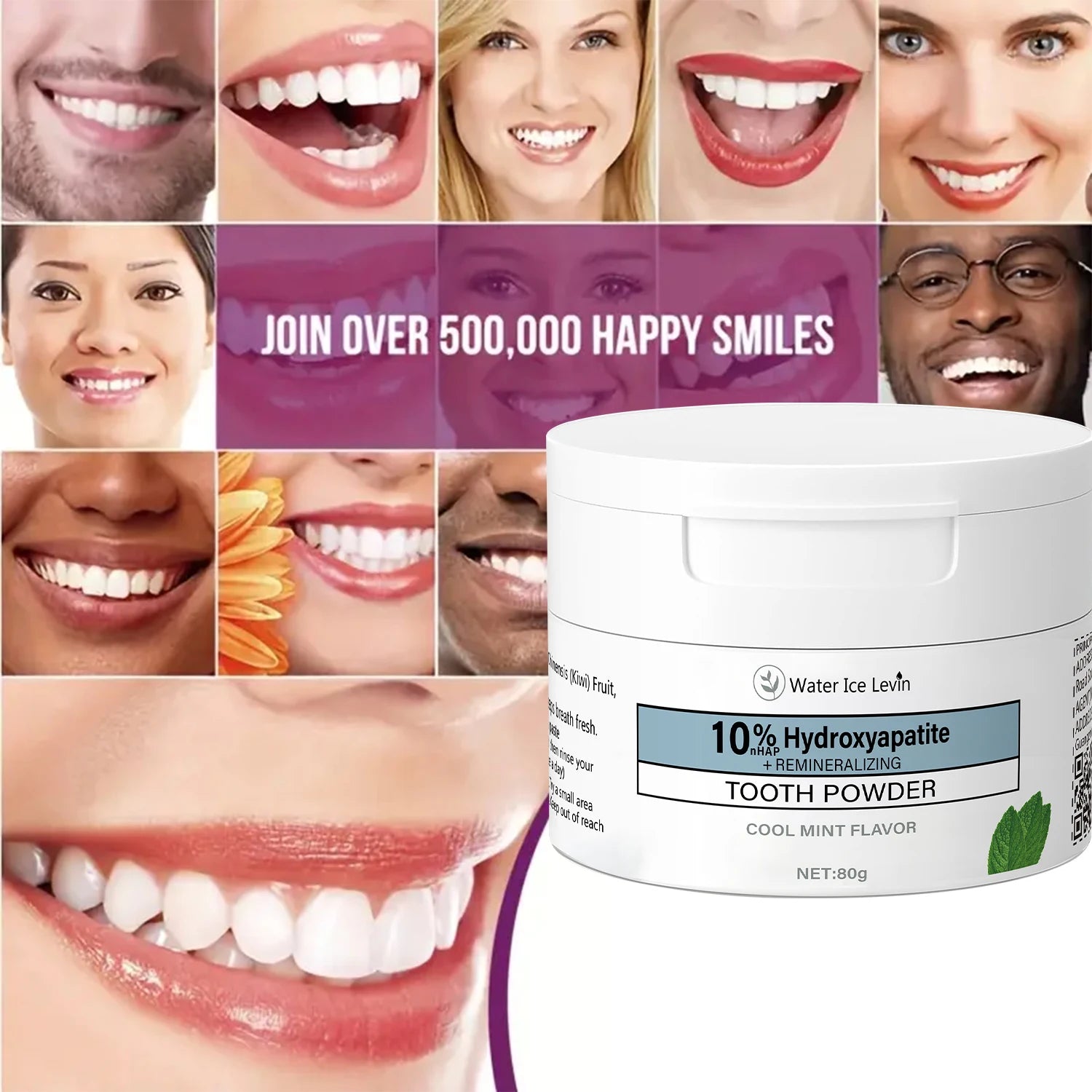 Charcoal & Hyaluronic Acid Tooth Powder | Cool Mint Fresh Breath Tooth Powder Peaceful Pleasures Health and Wellness