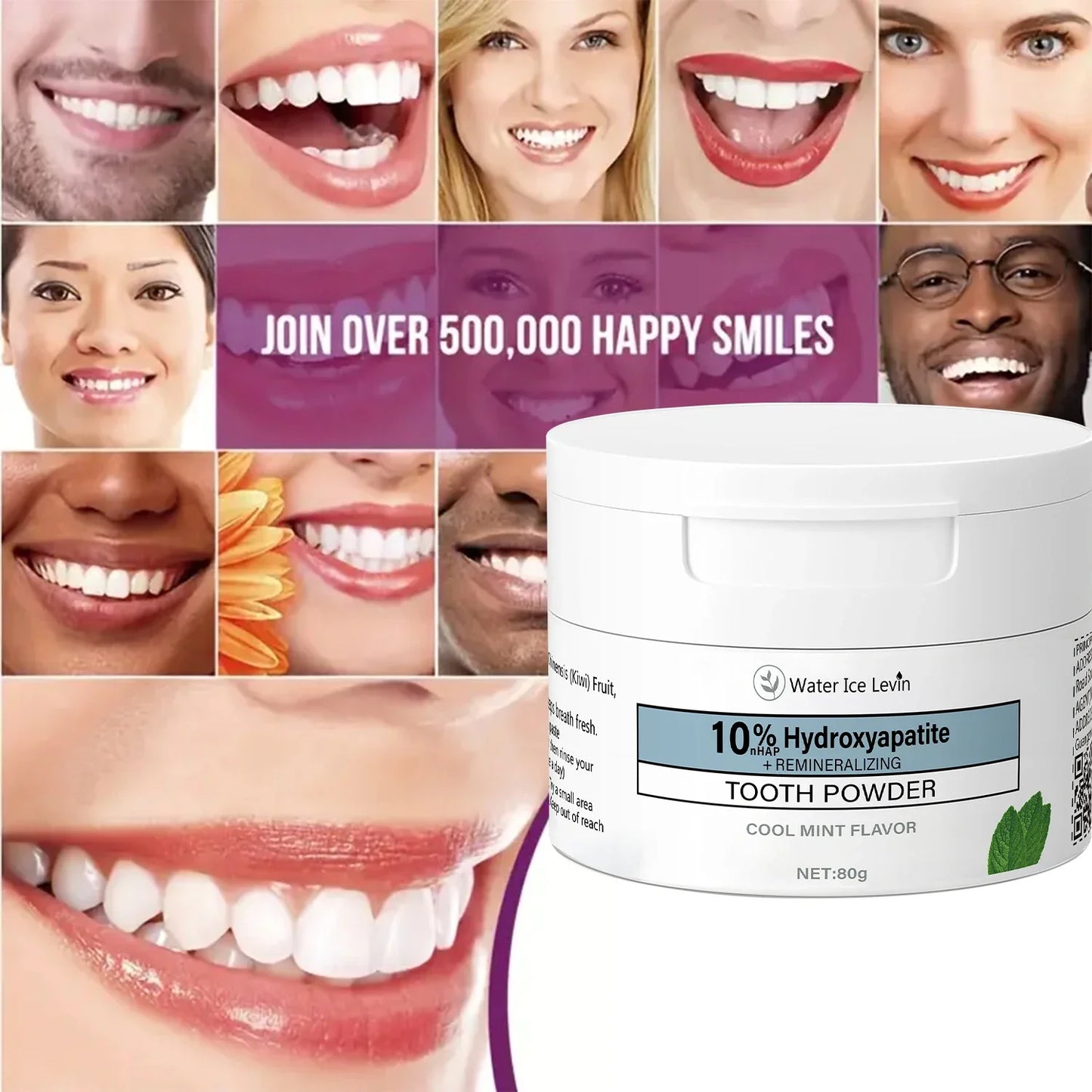 Charcoal & Hyaluronic Acid Tooth Powder – Cool Mint 80g