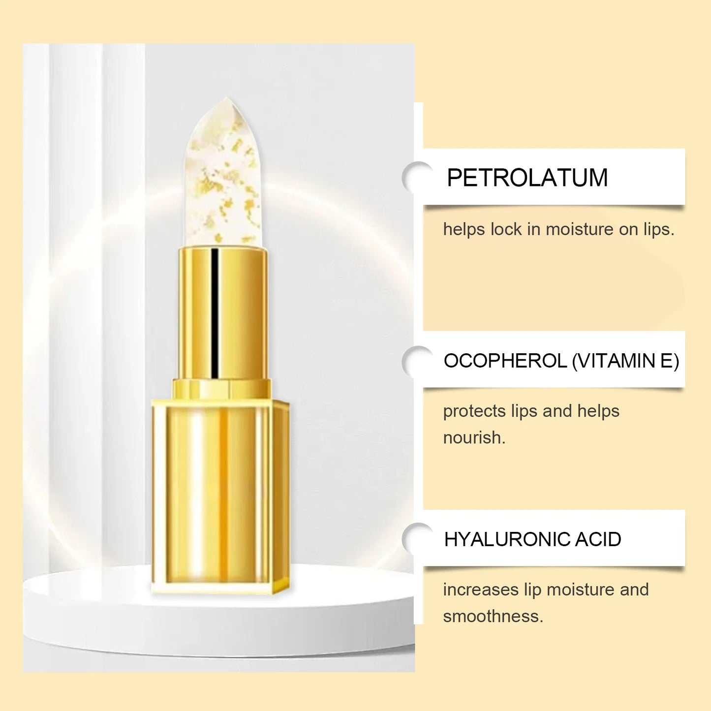 pH Color Changing Lip Balm – Shimmer & Gold Foil Tinted Gloss Peaceful Pleasures Health and Wellness