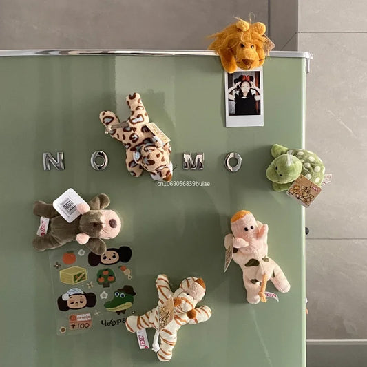 1PCS Plush Animals Fridge Magnets Cute Design Easy To Stick Fridge Stickers Multifunctional Strong Magnet Refrigerator Magnet Peaceful Pleasures Health and Wellness