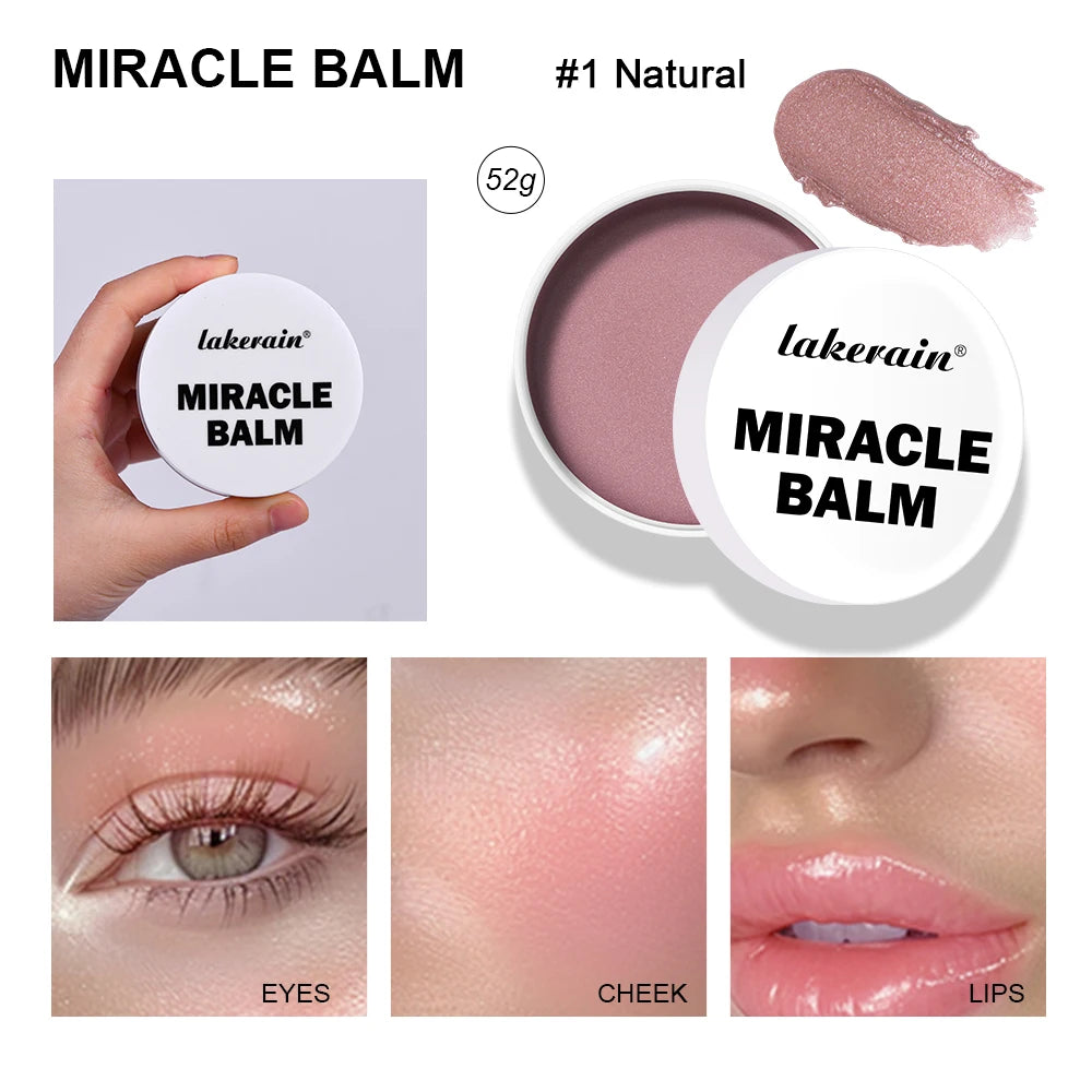 Miracle Balm Multi Glow Balm Cream Blush for Cheeks Blush Balm Face Makeup Radiant Finish Hydrating Creamy Lightweight Cosmetic Peaceful Pleasures Health and Wellness 1Natural