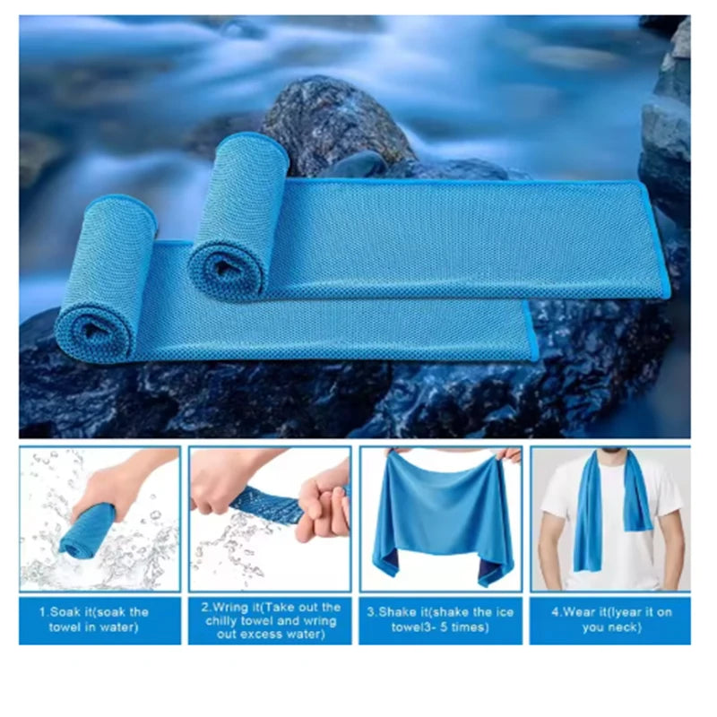 Outdoor Microfiber Quick Dry Sports Cooling Ice Towel Cold Sports Towel Fitness Cool Towel Camping Peaceful Pleasures Health and Wellness