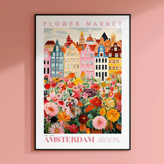 Amsterdam Flower Market Canvas Wall Art | Botanical Boho Print Canvas Wall Art Peaceful Pleasures Health and Wellness WS644- 40x60cm Unframed
