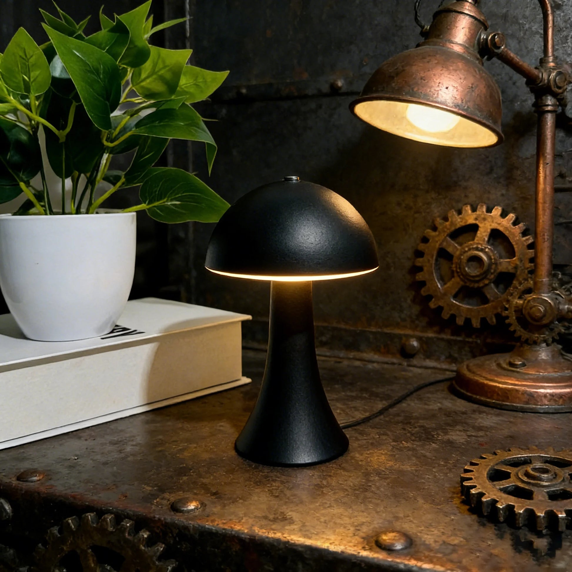 Rechargeable New LED Table Lamp Retro Mushroom Touch Sensor Bedside Lamp For Home Bedroom Restaurant Bar Decor Light Peaceful Pleasures Health and Wellness