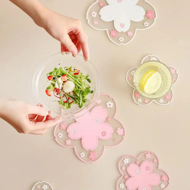 Kawaii Sakura Cup Coaster | Non-Slip Japanese PVC Table Mat