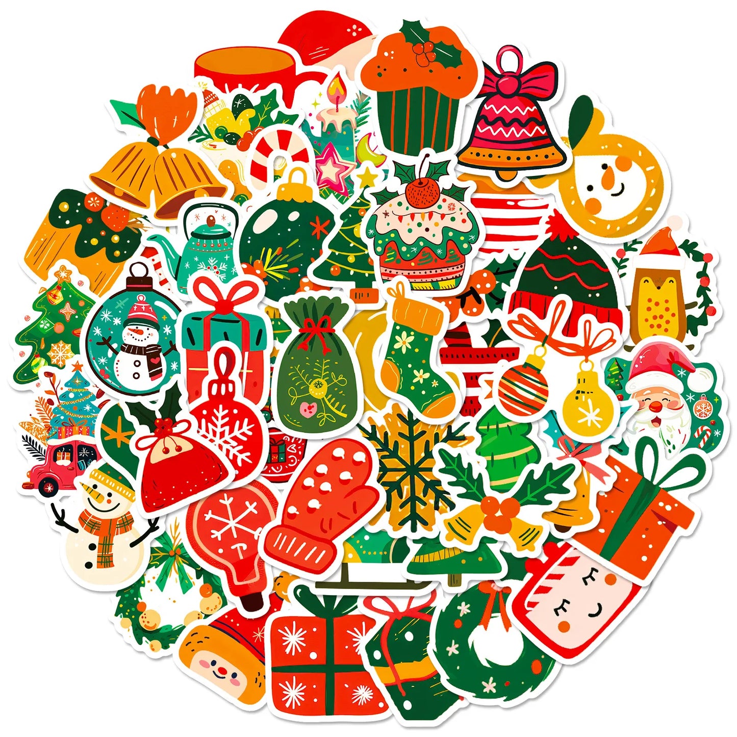 Christmas Cartoon Sticker Santa Claus Waterproof Vinyl Decals Luggage