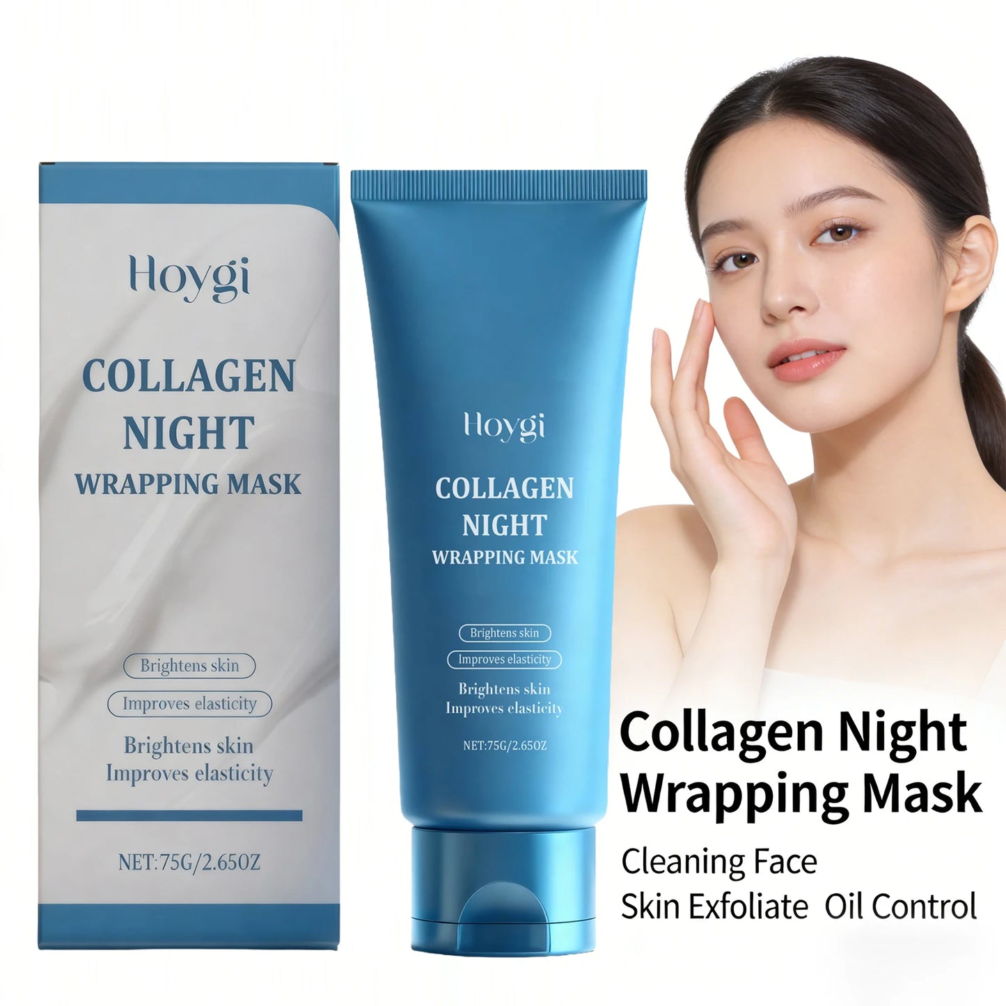 Collagen Night Wrapping Mask Brightening Skin Improve Elasticity Deep Hydrating Collagen Overnight Wrapping Peel off Facial Mask Peaceful Pleasures Health and Wellness