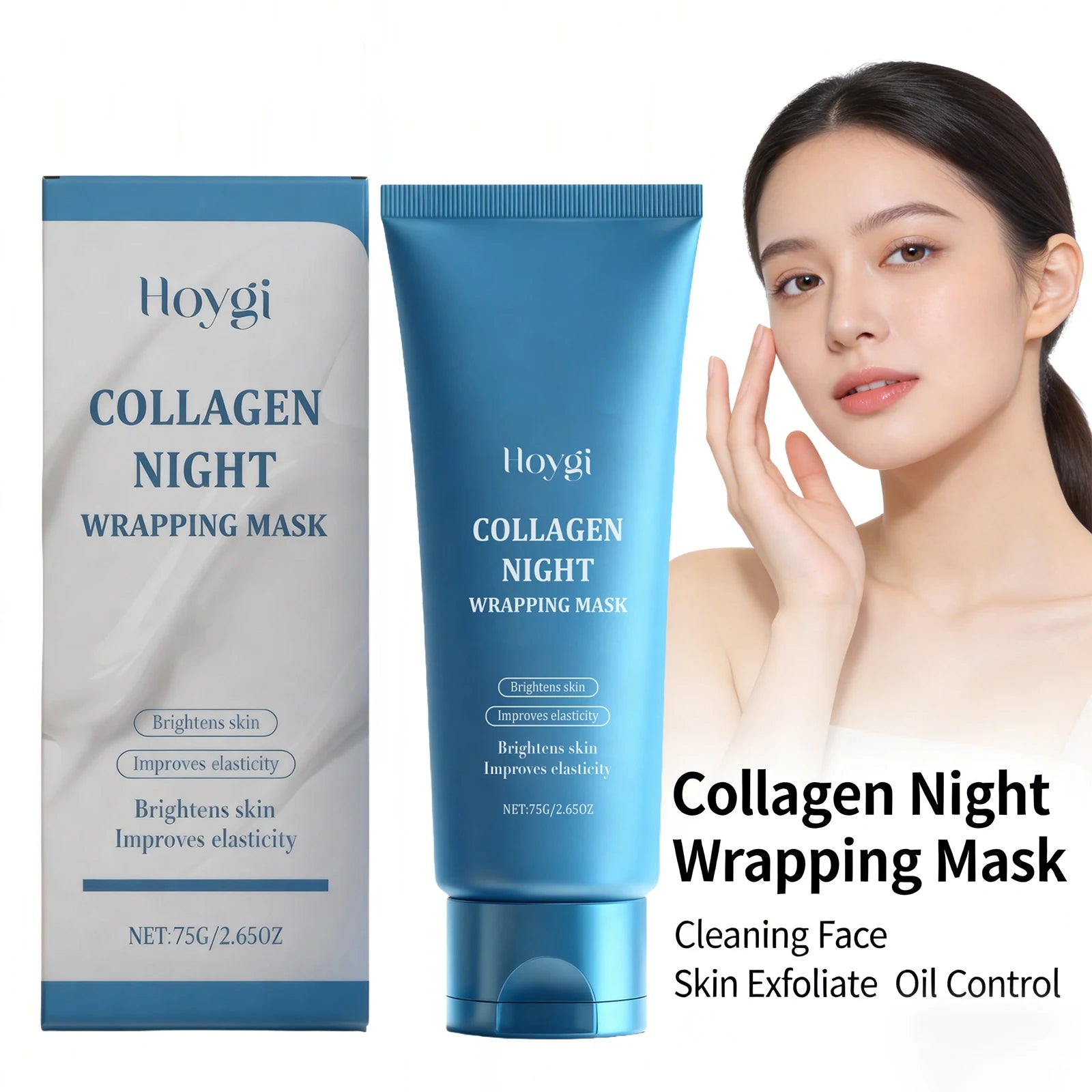 Collagen Night Wrapping Mask Brightening Skin Improve Elasticity Deep Hydrating Collagen Overnight Wrapping Peel off Facial Mask Peaceful Pleasures Health and Wellness