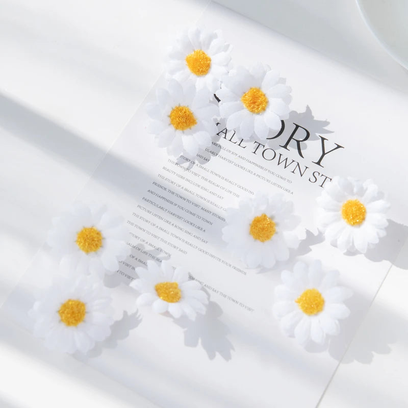 Mini Silk Daisy Artificial Flowers 50/100pcs | Wedding & DIY Decor