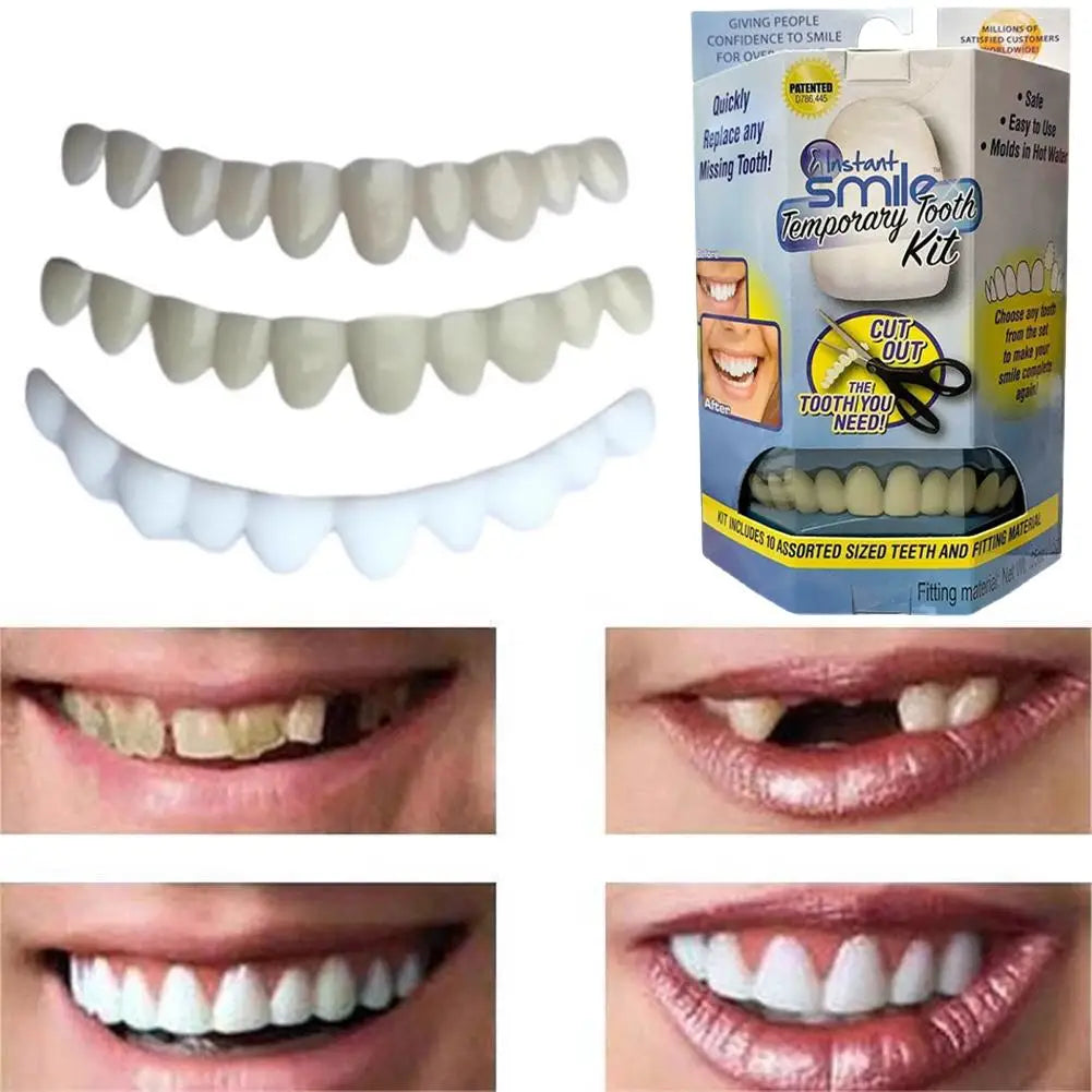 Snap-On Silicone Dental Veneers – Upper & Lower Denture Set