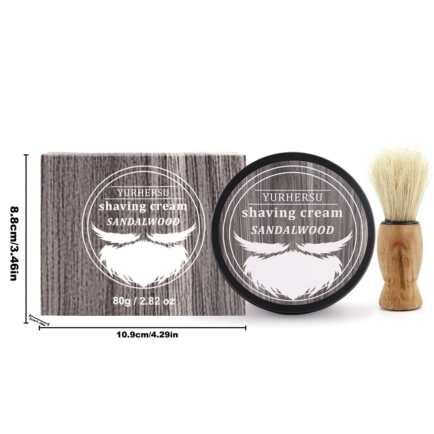YURHERSU Sandalwood Shaving Soap 80g – Natural Glycerin for Men