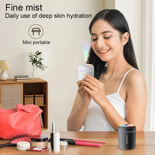 HOMEFISH Mini USB Cool Mist Humidifier & Aroma Diffuser LED USB Mini Humidifier Peaceful Pleasures Health and Wellness