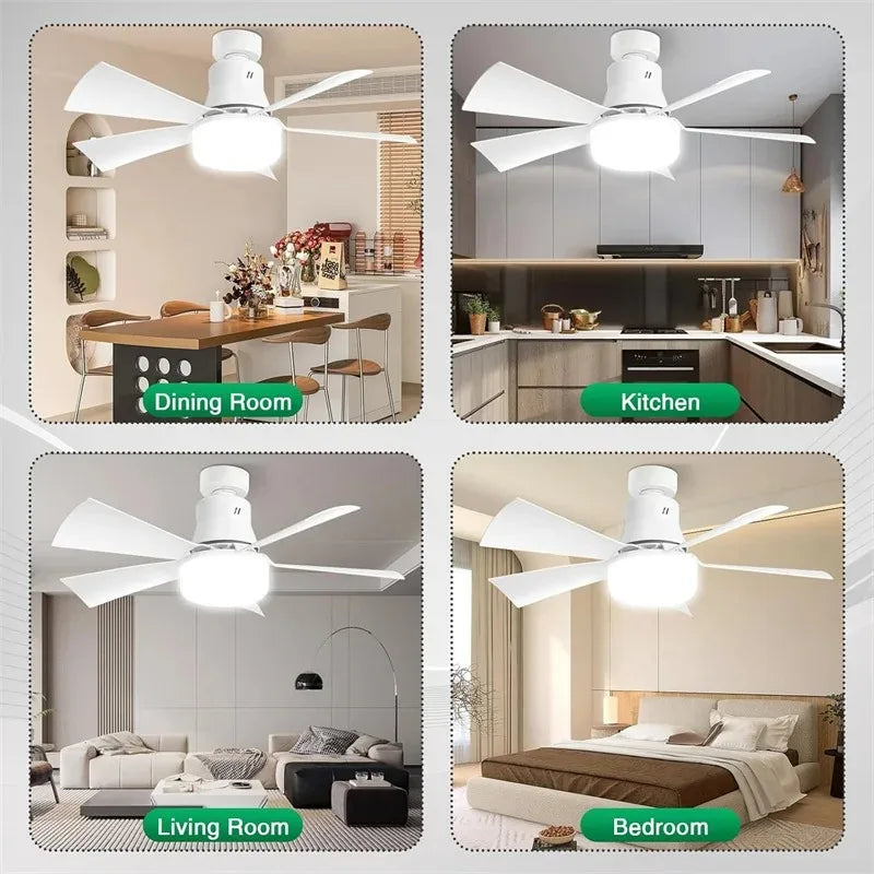 RTONTR LED Ceiling Fan Light with Remote | Modern Dimmable