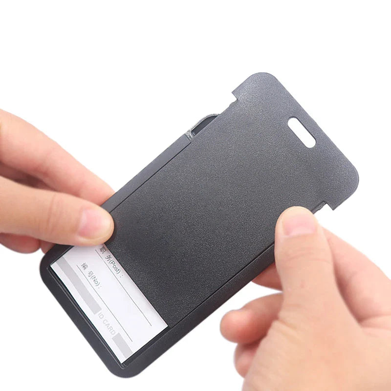 Retractable Slide Cover ID Card Holder & Badge Sleeve