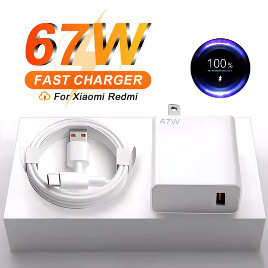 67W USB-C Fast Charger for Xiaomi Redmi | EU/US Wall Adapter USB-C Wall Charger Peaceful Pleasures Health and Wellness