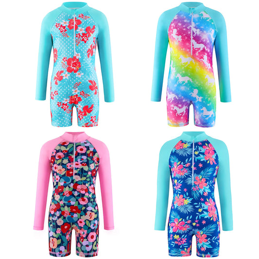Swimsuit Children's summer mermaid girls one-piece Long Sleeve Swimming Beach Wear Kids Children Sports quick drying swimsuit Peaceful Pleasures Health and Wellness