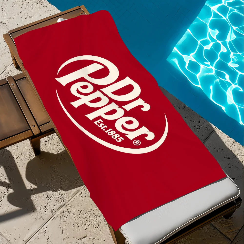 Dr Pepper Quick-Dry Beach Towel | Soft Microfiber Pool Towel Quick-Dry Beach Towel Peaceful Pleasures Health and Wellness z1 STJ40x70CM
