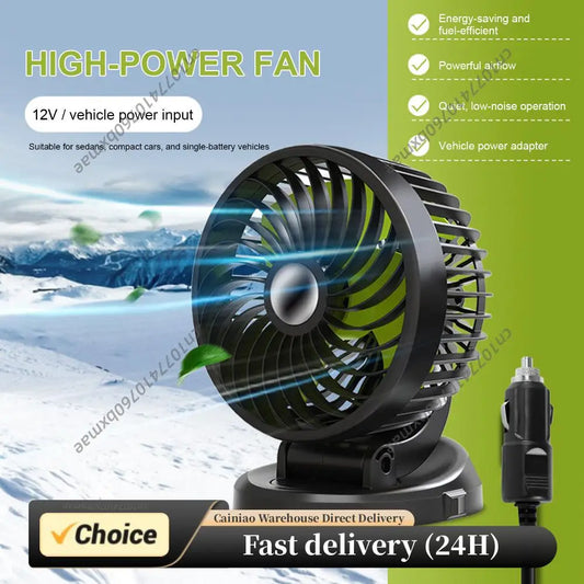 USB 5V/12V/24V Single Head Car Air Vent Fans Quiet Operation Multi-Angle Adjustable for Home Office Travel Indoor Outdoor Peaceful Pleasures Health and Wellness