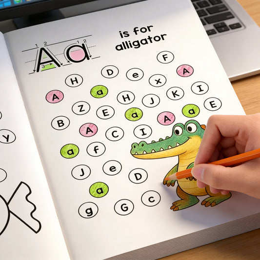 32 Pages Alphabet Tracing Workbook Kids Ages 3-6 Preschool Peaceful Pleasures Health and Wellness