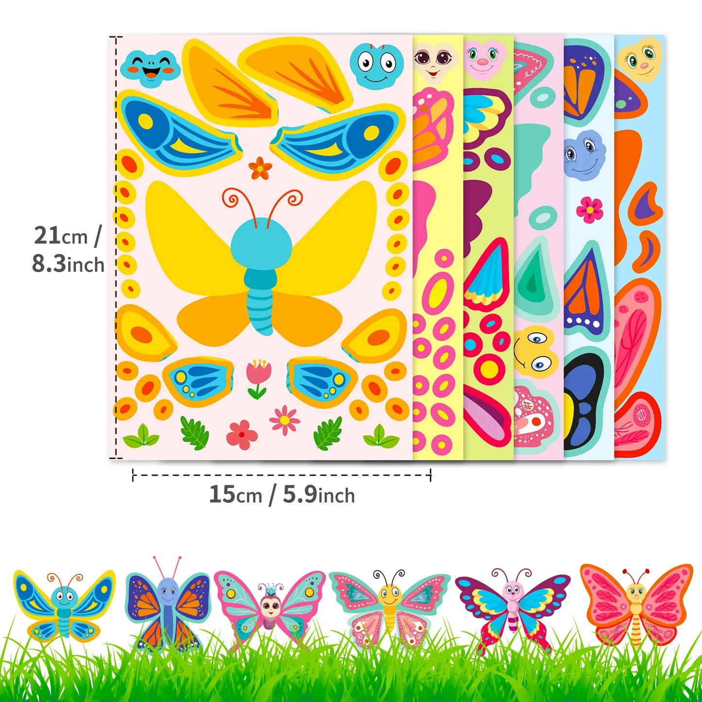 Kids DIY Butterfly Sticker Fun Assemble Puzzle Jigsaw Toys Children