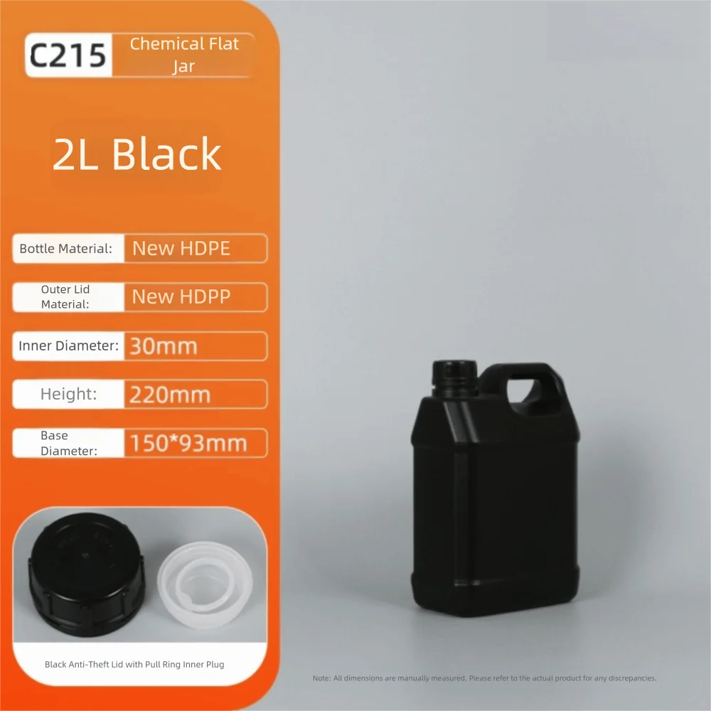 1/2/3/4/5/6/10L Plastic Airtight Bottle with Lid Food Grade HDPE Bucket Sealed Large-Capacity Storage Container Cleaning Essence Peaceful Pleasures Health and Wellness Black 2L