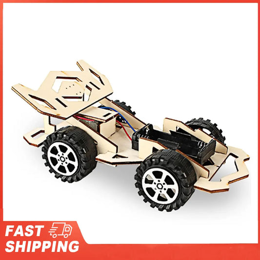 Wood Racing Car DIY Kids Toy Model Building Kits Electric Wooden Peaceful Pleasures Health and Wellness