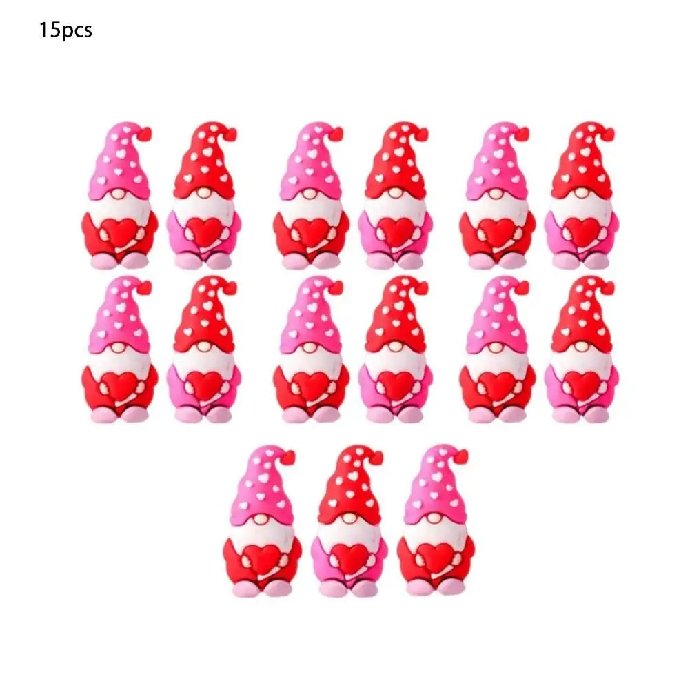 Heart Gnome Valentine Mini Figurines | Cute Décor Set 15–50 Pcs