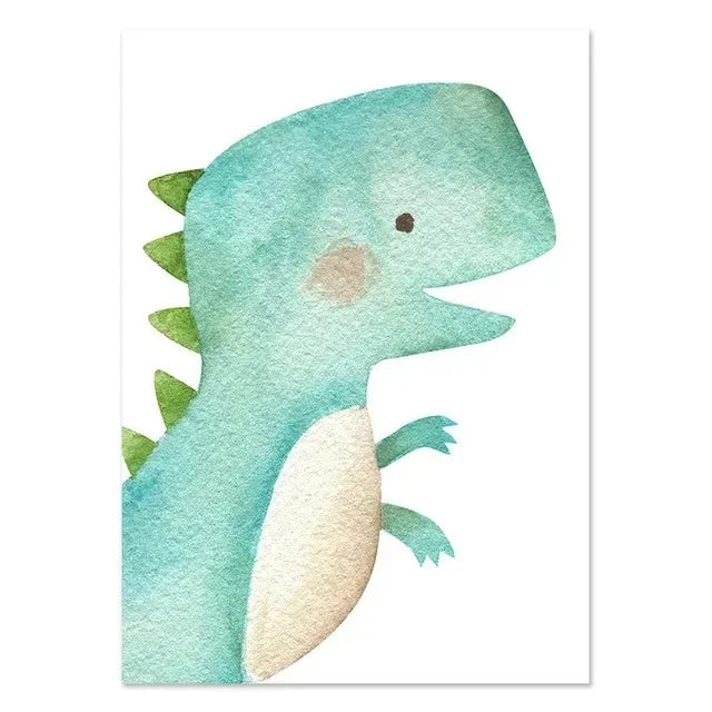 Dinosaur Nordic Canvas Wall Art Print | Modern Home Decor