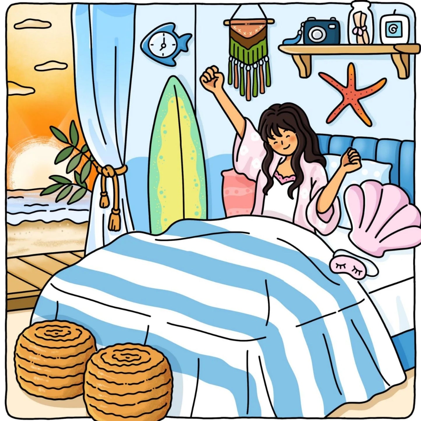 Bview Art Cozy Home Cartoon Coloring Book Kids Stickers Creative