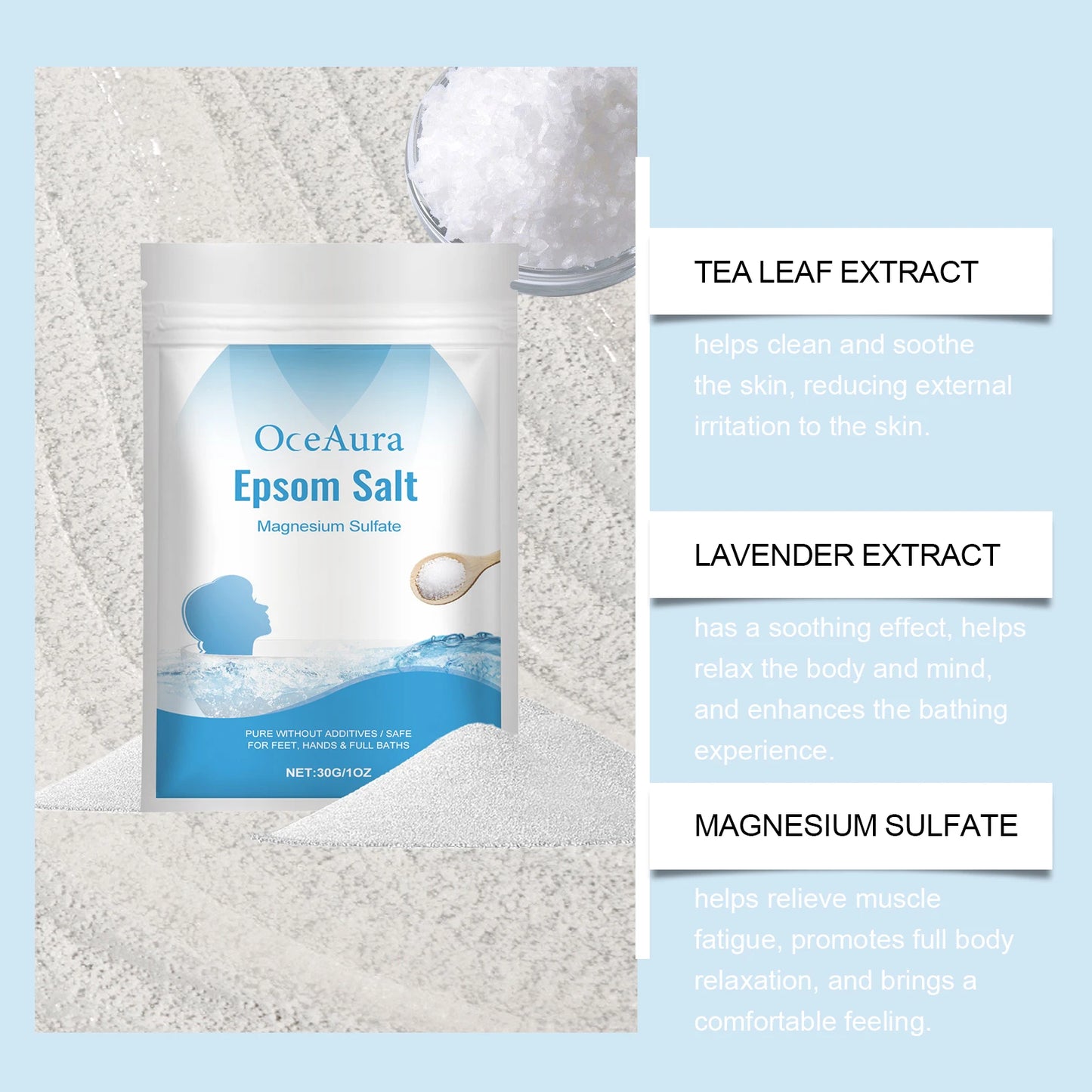 OceAura Epsom Salt Bubble Bath – Muscle Relief & Relaxation