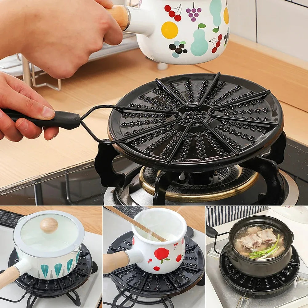 Heat Conduction of Gas Stove Diffuser Distributor Stove Top Heating Plate with Handle Put Rusty Kitchen Supplies Peaceful Pleasures Health and Wellness